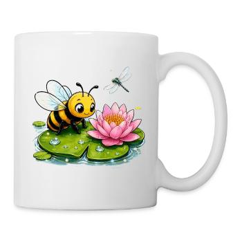 Biene Honig Imker Honigwabe Blumen Wiese Insekt - Tasse - Weiß - Rechts