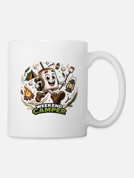 Camping Marshmallow-Marshmallow-Wochenend-Abenteurer - Tasse - Weiß
