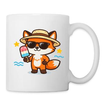 Sommerfuchs mit Hut und Eis - Mug - white - Right