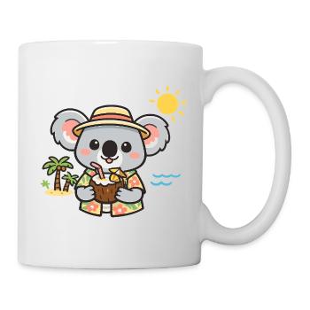Beach koala with coconut - Mug - white - Right