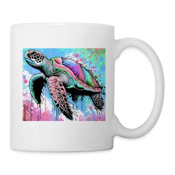 Schildkröte - Tasse - Weiß - Rechts