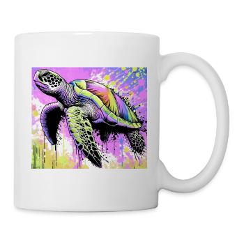 Schildkröte - Tasse - Weiß - Rechts