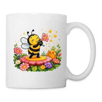 Biene Honig Imker Honigwabe Blumen Wiese Insekt - Tasse - Weiß - Rechts