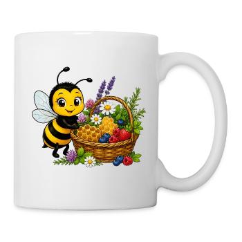 Biene Honig Imker Honigwabe Blumen Wiese Insekt - Tasse - Weiß - Rechts