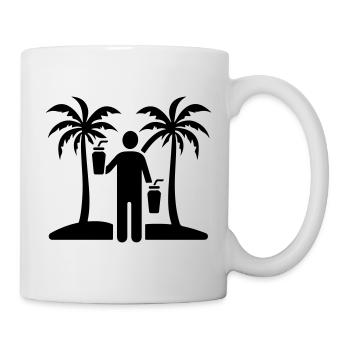 Urlaub Symbol Strand Icon Saufen - Tasse - Weiß - Rechts