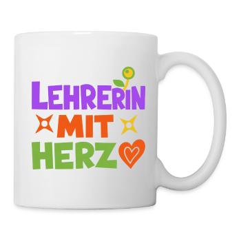 Lehrerin mit Herz!  - Tasse - Weiß - Rechts