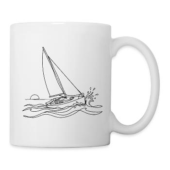 Voilier Minimaliste Dynamique - Mug blanc - blanc - Droite