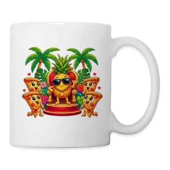 Pineapple King mit Pizza-Freunden - Tasse - Weiß - Rechts
