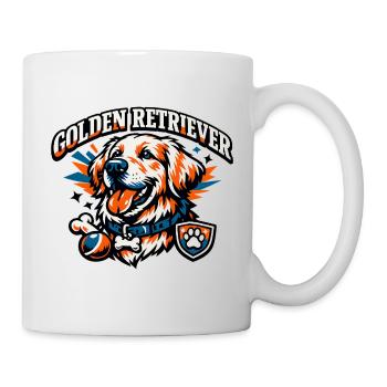 Golden Retriever Teamlogo Ball Knochen - Tasse - Weiß - Rechts