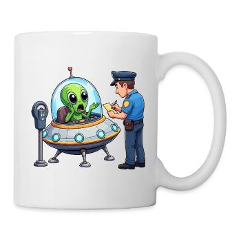 Außerirdischer im UFO-Bürokratie-Szene - Tasse - Weiß - Rechts