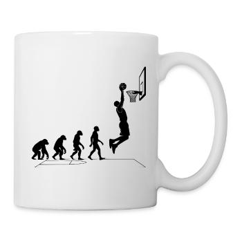 Evolution vom Affen zum Basketballer Grafik - Tasse - Weiß - Rechts