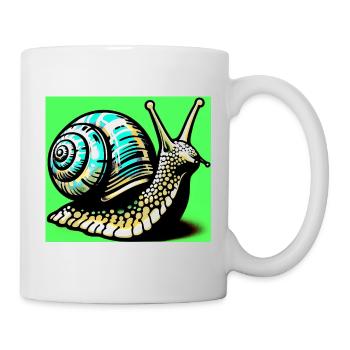 Schnecke - Tasse - Weiß - Rechts
