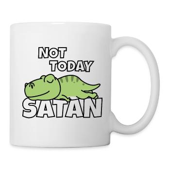 T-Rex paresseux Pas aujourd’hui Satan fan de Dino paresseux - Mug blanc - blanc - Droite
