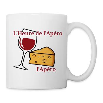 L'Heure de l'Apéro Vin et Fromage - Mug blanc - blanc - Droite