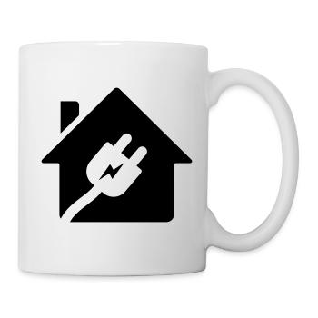 Elektriker Haus Stecker Logo - Tasse - Weiß - Rechts