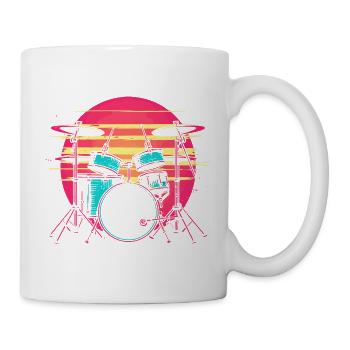 Schlagzeug 80er Jahre Look - Tasse - Weiß - Rechts