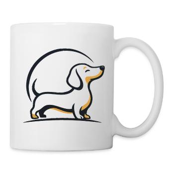 Dachshund line art in sunlight - Mug - white - Right