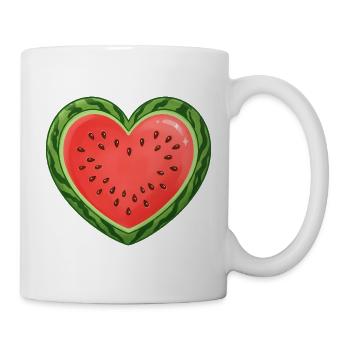 Cœur de pastèque - Mug blanc - blanc - Droite