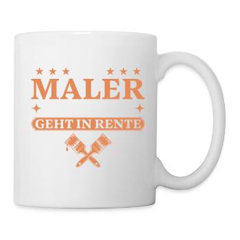Maler im Ruhestand Handwerker Abschiedsgeschenk - Tasse - Weiß - Rechts