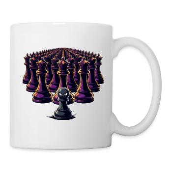 Lonely peasant against king's army - Mug - white - Right
