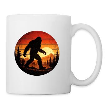 Retro Bigfoot Sunset in Forest - Mug - white - Right