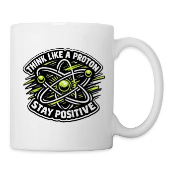 Pensez comme un proton – Restez positif - Mug blanc - blanc - Droite