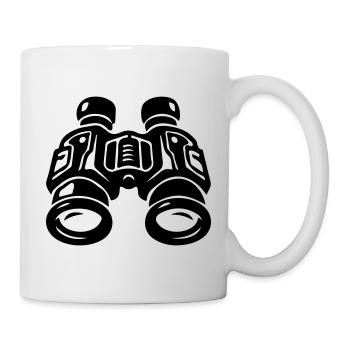 Icône des jumelles - Mug blanc - blanc - Droite