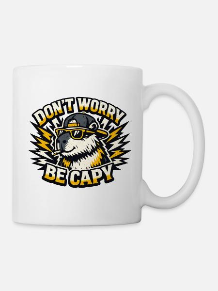 Don't Worry Be Capy - Tasse - Weiß