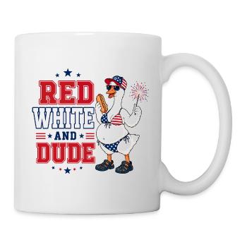 Oie Américaine 4 Juillet | Humour Red White And Du - Mug blanc - blanc - Droite
