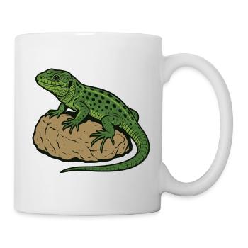 Lizard on stone - Mug - white - Right
