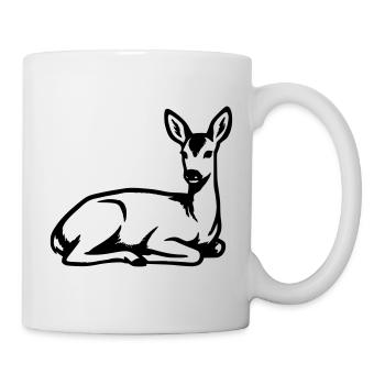 Deer Silhouette Hunter Hunting Club Forester Forest - Mug - white - Right