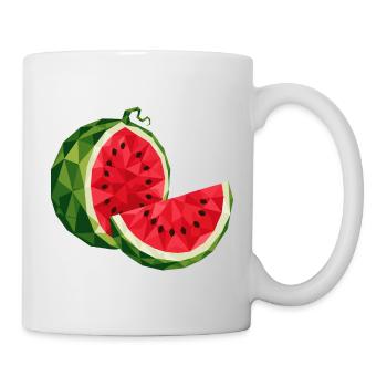 Geometric Watermelon | Polygon Fruit Motif - Mug - white - Right