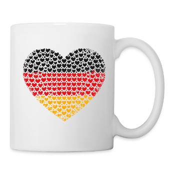 Drapeau allemand Cœur Noir rouge or Fierté - Mug blanc - blanc - Droite