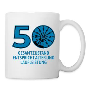 HU Juli 2026 - 50 Jahre - Geburtstag Geschenk - Tasse - Weiß - Rechts