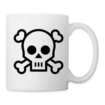 tête de mort pirate - Mug blanc - blanc - Droite