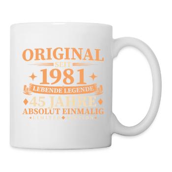 Original 1981 Jahrgang geboren 45. Geburtstag - Tasse - Weiß - Rechts
