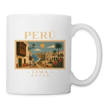 Peru Lima Vintage Reisemarke - Tasse - Weiß - Rechts