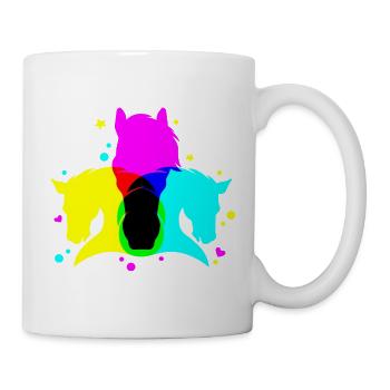 Motif de cheval graphiquement vif - Mug blanc - blanc - Droite