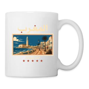 Marokko Casablanca Vintage Reise - Tasse - Weiß - Rechts