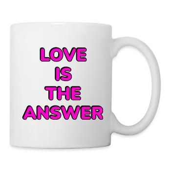 Liebe ist die Antwort Pink - Tasse - Weiß - Rechts