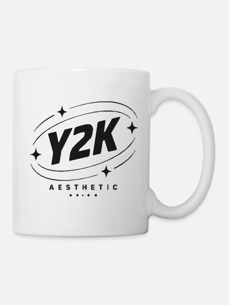 Y2K Ästhetik Emblem - Tasse - Weiß