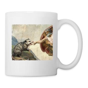 L’opossum bat la main de Dieu Mème drôle d’opossum - Mug blanc - blanc - Droite