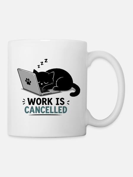Katzenpause am Laptop - Tasse - Weiß