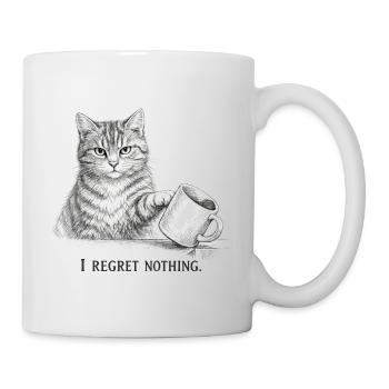 I Regret Nothing Funny Cat Sketch - Mug - white - Right
