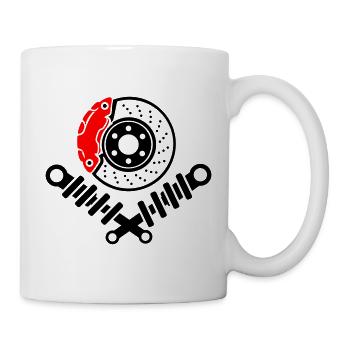 Fahrwerk Tuning Bremsscheibe und Stoßdämpfer - Tasse - Weiß - Rechts
