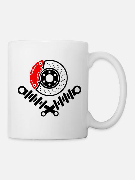 Suspension Tuning Brake Disc and Shock Absorber - Mug - white