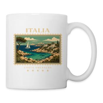 Italien Vintage Reisemarke - Tasse - Weiß - Rechts
