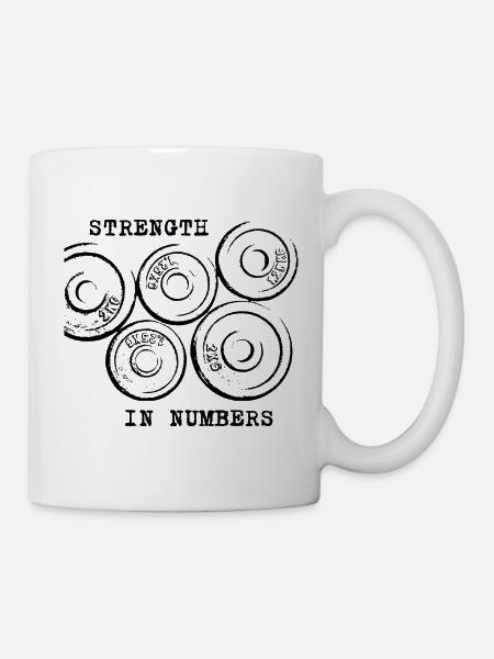 Salle de sport Force in Numbers - Plaques de poids - Mug blanc - blanc