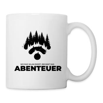 Abenteuer beginnt ohne WLAN – Outdoor Natur Wald - Tasse - Weiß - Rechts