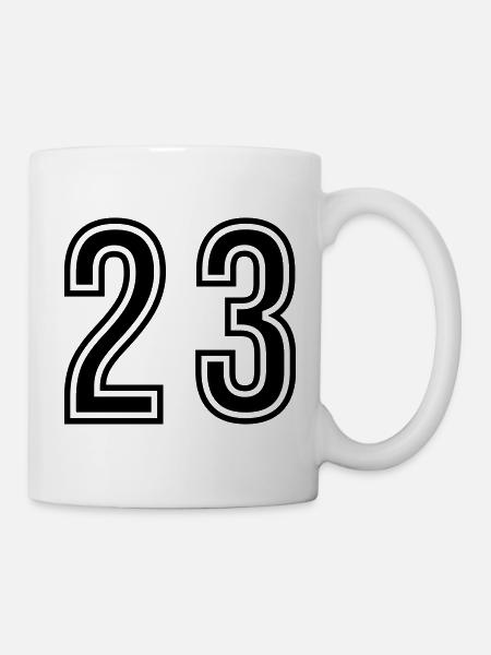 23 Zahl symbol - Tasse - Weiß